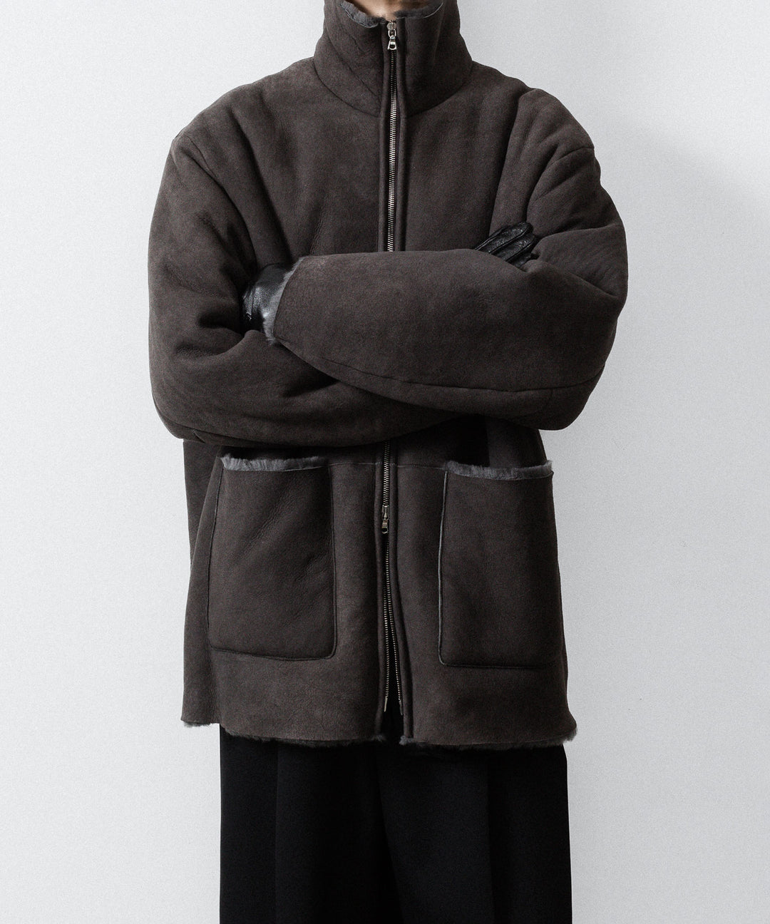 ssstein(シュタイン)のCUT-OFF MOUTON JACKET - GREY KHAKIの公式通販サイトsession福岡セレクトショップ