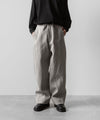 【INTÉRIM】VISCOSE SILK CANVAS MIL BAGGY TROUSER - BROWN GRAY