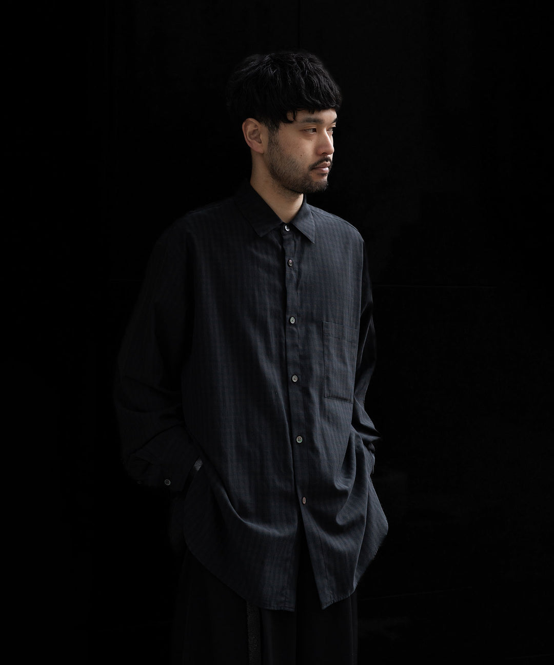 stein(シュタイン)の24SSコレクションOVERSIZED DOWN PAT SHIRTのGINGHAM( CHARCOAL )