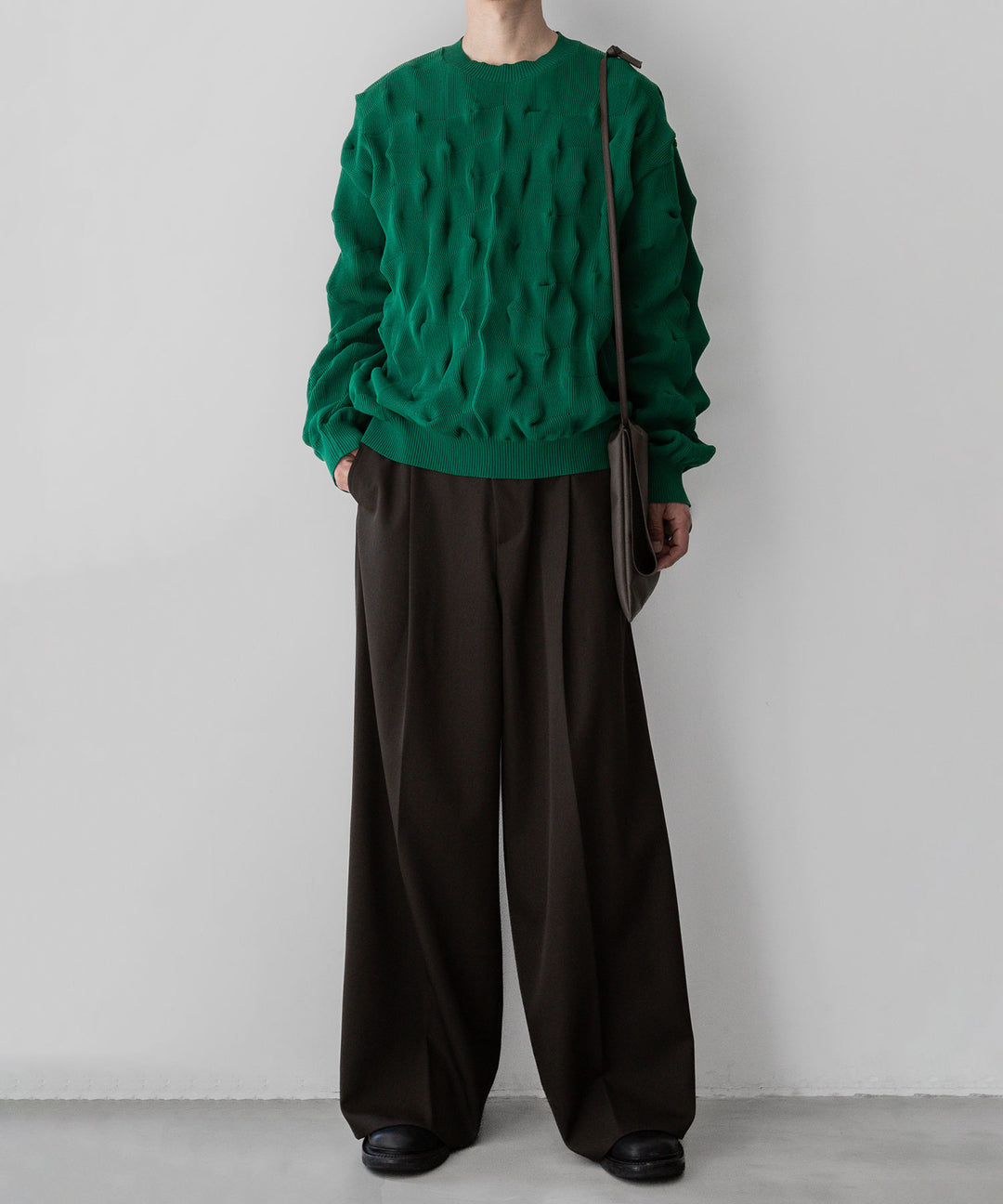 【stein】BUMPY PATTERNED KNIT LS - GREEN