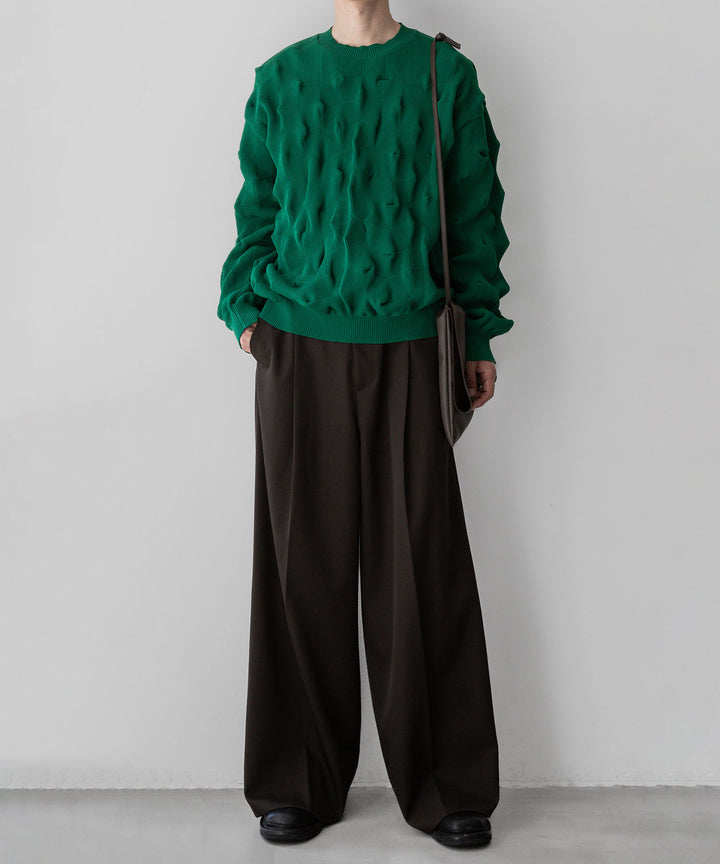 【stein】BUMPY PATTERNED KNIT LS - GREEN
