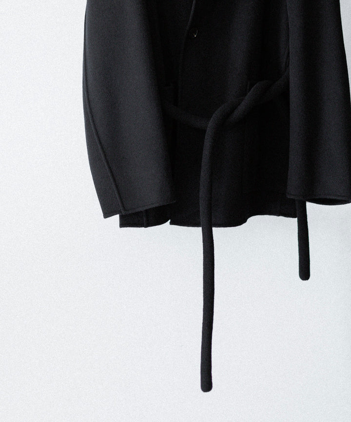 【ssstein】WOOL/CASHMERE REVERSIBLE PEAK LAPEL JACKET - BLACK × BLACK