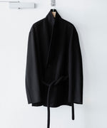 画像をギャラリービューアに読み込む, 【ssstein】WOOL/CASHMERE REVERSIBLE PEAK LAPEL JACKET - BLACK × BLACK
