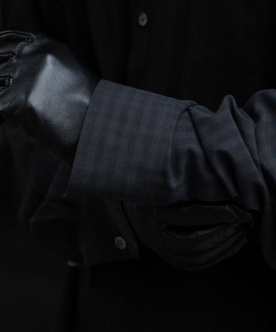 【stein】OVERSIZED DOWN PAT SHIRT - GINGHAM( CHARCOAL )