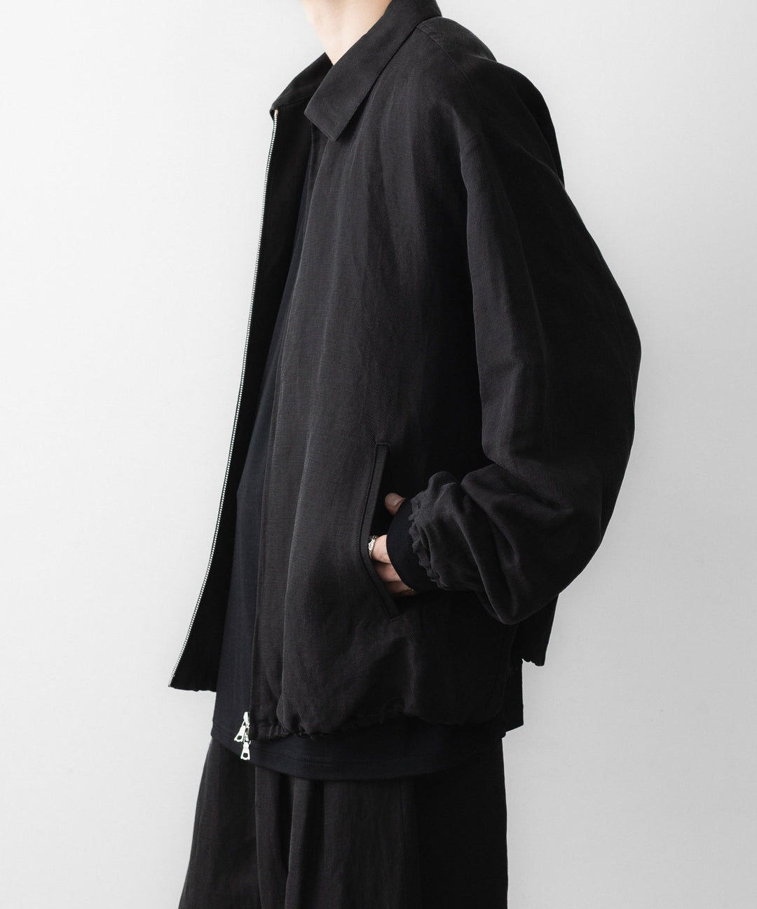 ssstein(シュタイン)のSILK LINEN TWILL LIGHT ZIP JACKET - BLACKの公式通販サイトsession福岡セレクトショップ