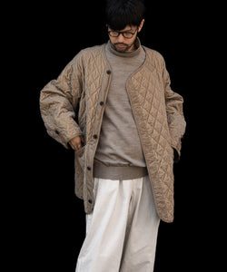 ANTHEM A / アンセムエー】NYLON COTTON MILITARY OVER COAT - BLACK