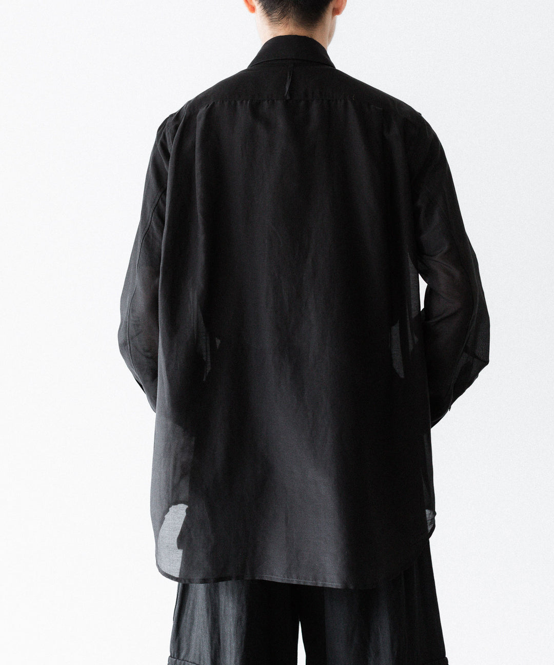 SUBLATIONS-サブレーションズのSHEER TUCK DRESS SHIRTのBLACK公式通販サイトsession福岡セレクトショップ