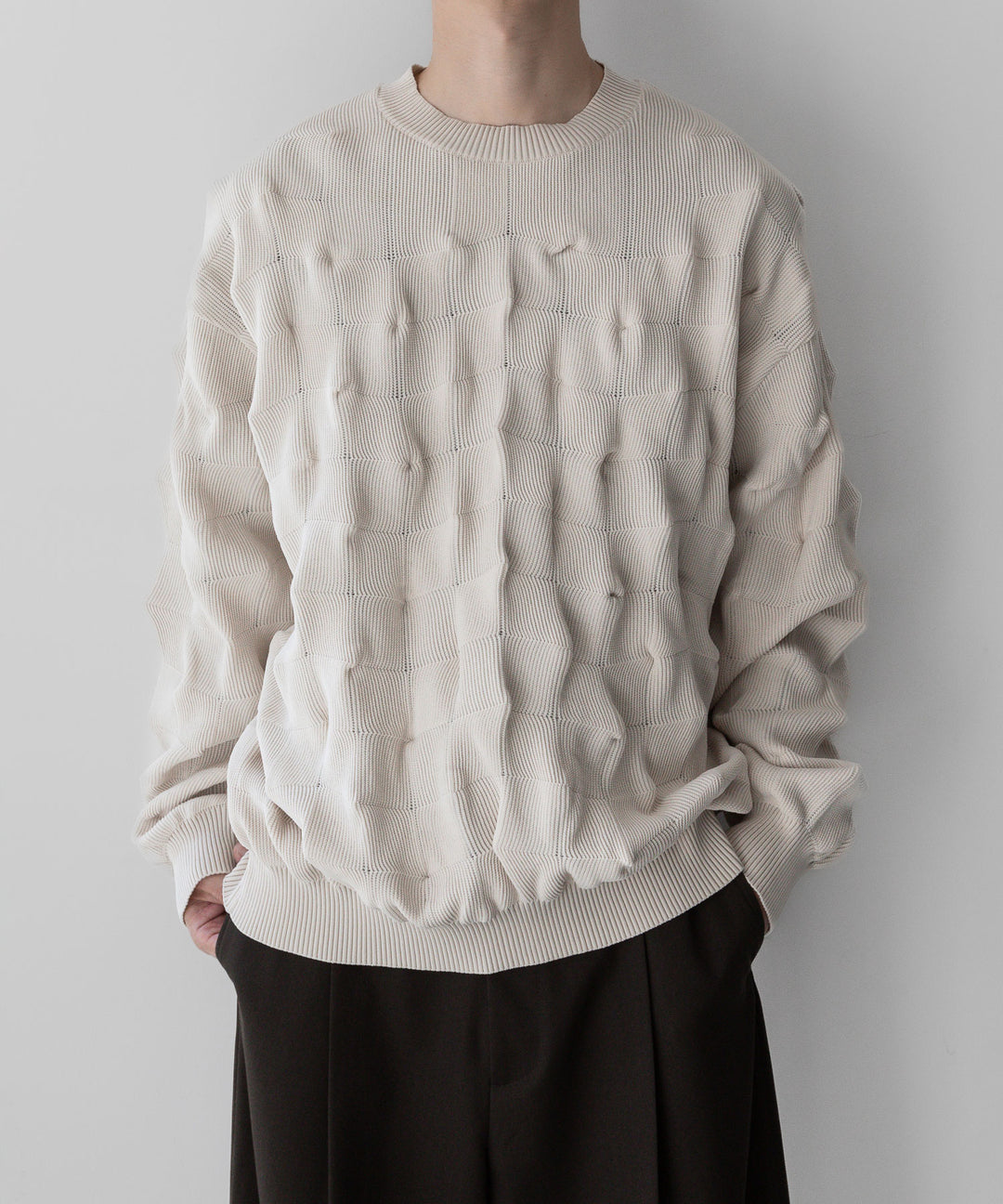 stein(シュタイン)の23AWコレクションBUMPY PATTERNED KNIT LSのMILK 公式通販サイトsession福岡セレクトショップ