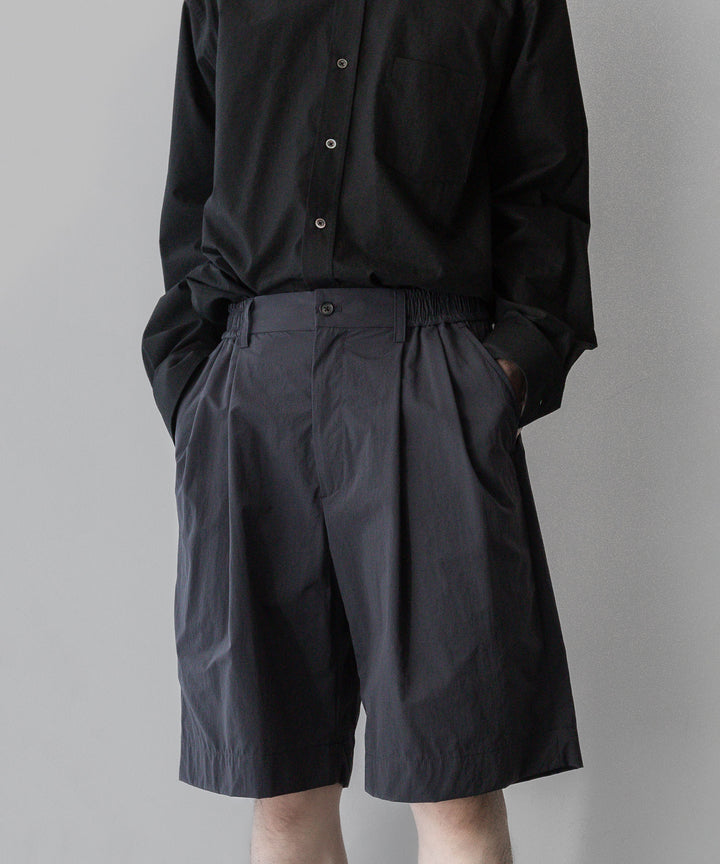 ssstein stein(シュタイン)の24SSコレクションWINDPROOF NYLON WIDE EASY SHORT TROUSERSのDARK GREY KHAKI 公式通販サイトsession福岡セレクトショップ
