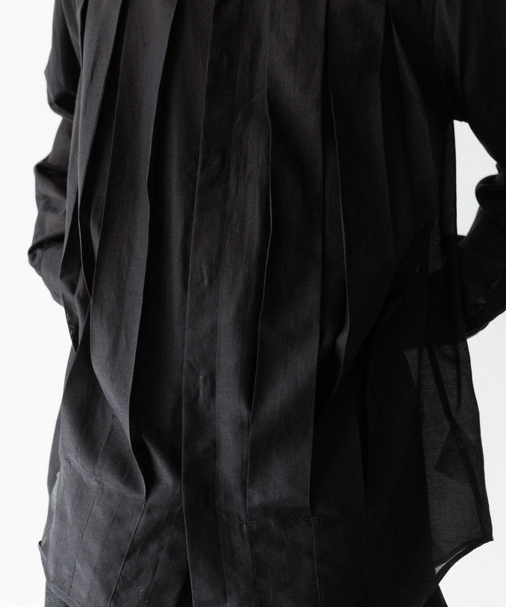 SUBLATIONS-サブレーションズのSHEER TUCK DRESS SHIRTのBLACK公式通販サイトsession福岡セレクトショップ