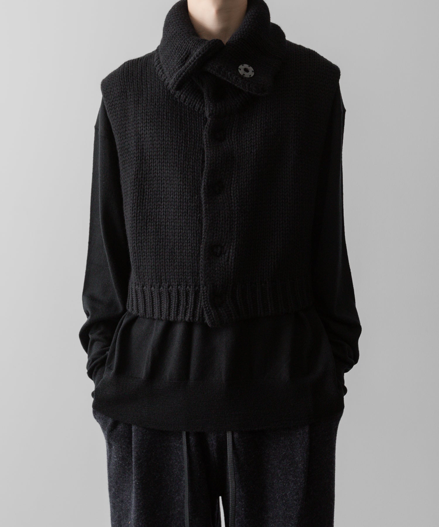 【 The Viridi-anne 】 KNIT VEST - BLACK