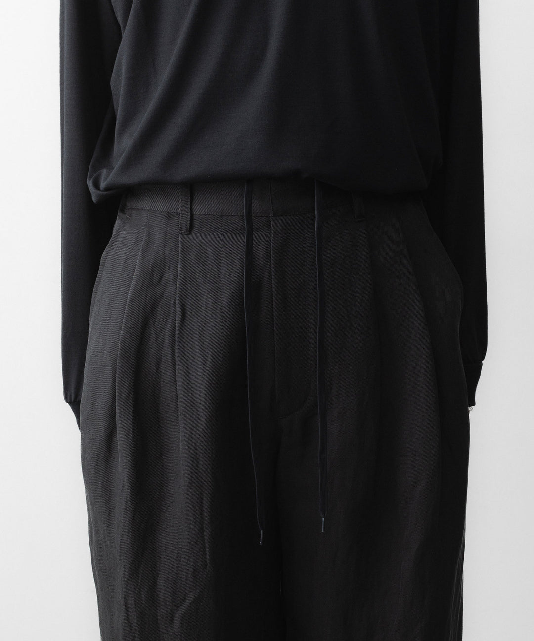 ssstein(シュタイン)のSILK LINEN TWILL WIDE EASY TROUSERS - BLACKの公式通販サイトsession福岡セレクトショップ