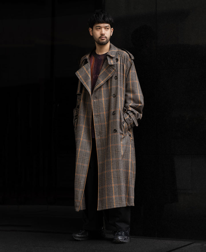 【stein】OVERSIZED TRENCH COAT - GLEN CHECK