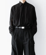 画像をギャラリービューアに読み込む, SUBLATIONS-サブレーションズのSHEER TUCK DRESS SHIRTのBLACK公式通販サイトsession福岡セレクトショップ
