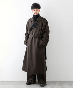 stein シュタイン 23aw DOUBLE LAPELED DOUBLE BREASTED COAT - MILITARY KHAKI × BLACK sessionセッション福岡セレクトショップ 公式通販サイト 