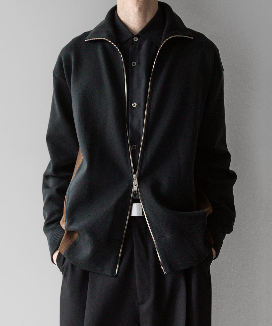 【stein】ssstein シュタインのCUPRO BICOLOR ZIP JACKETのCAMEL × CHARCOAL 公式通販サイトsession福岡セレクトショップ