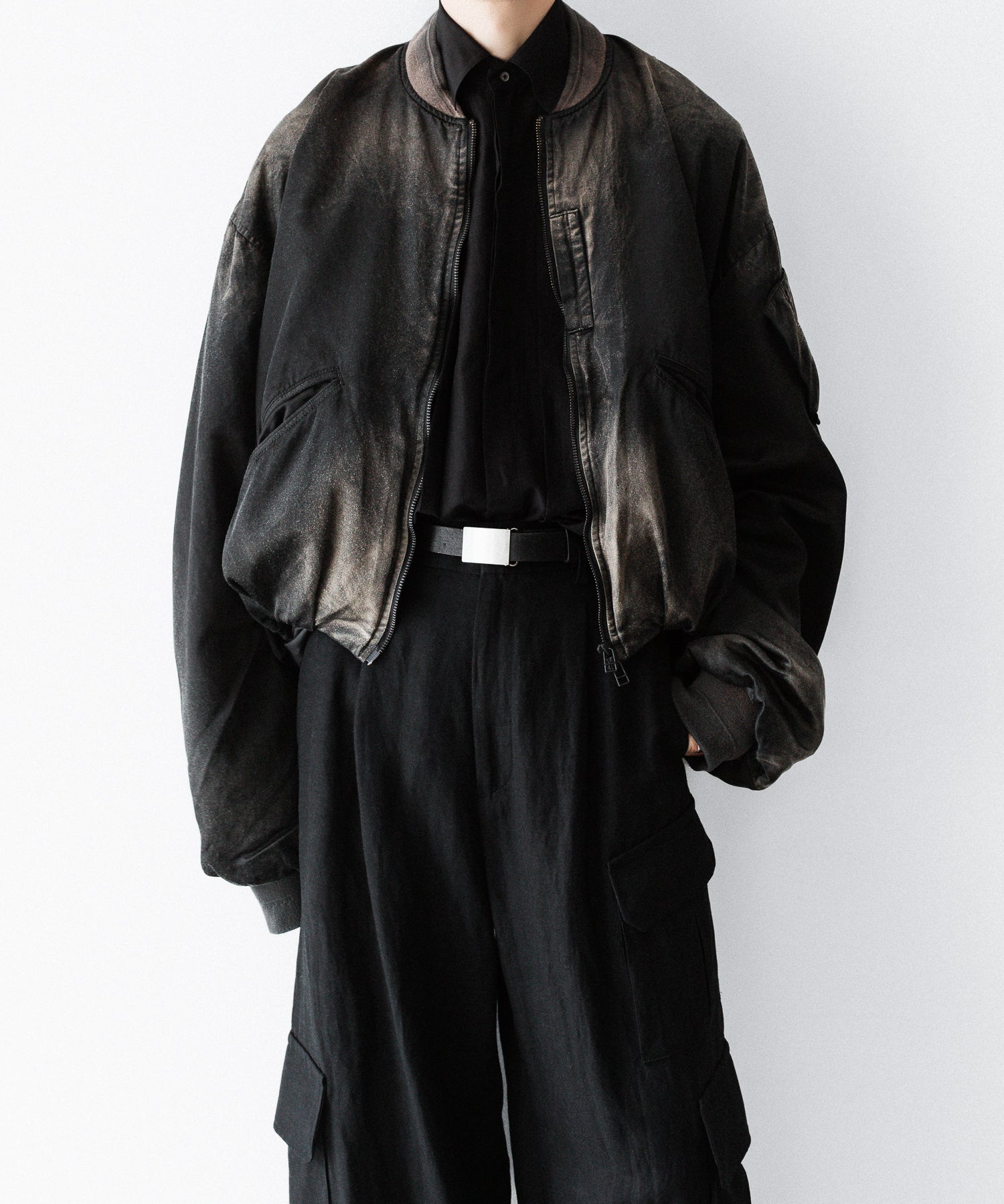 SUBLATIONS / サブレーションズ】RUSTY SATIN BALLOON MA-1 - BLACK