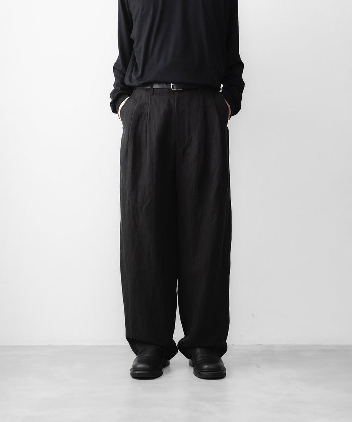 ssstein(シュタイン)のSILK LINEN TWILL WIDE EASY TROUSERS - BLACKの公式通販サイトsession福岡セレクトショップ