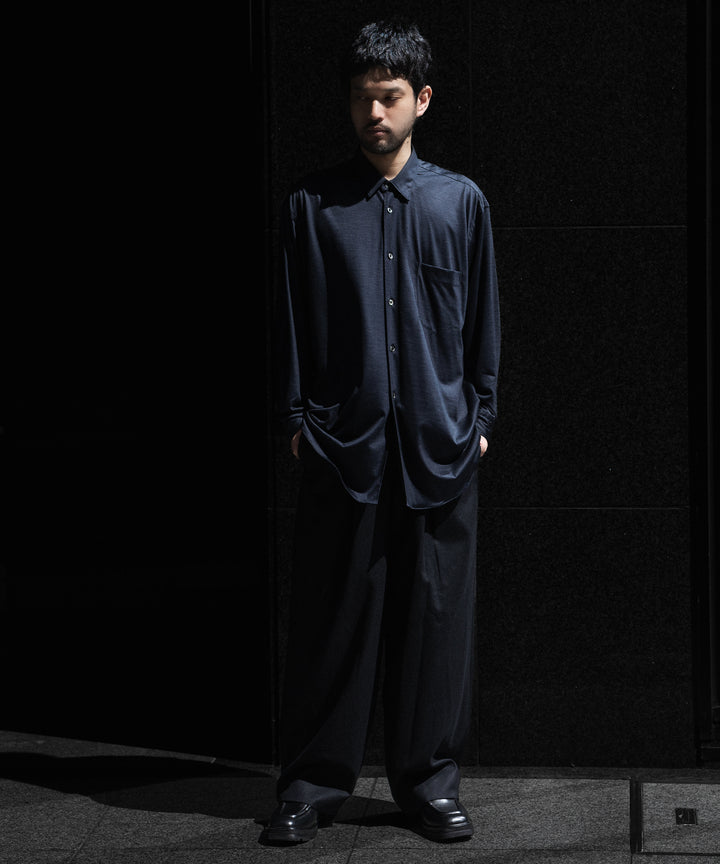 INTÉRIM(インテリム)のEXTRA FINE MERINO WOOL JERSEY L/S REGULAR SHIRT - D.NAVYの公式通販サイトsession福岡セレクトショップ