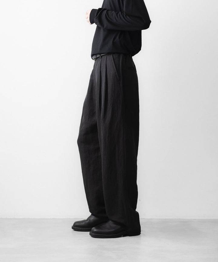 ssstein(シュタイン)のSILK LINEN TWILL WIDE EASY TROUSERS - BLACKの公式通販サイトsession福岡セレクトショップ