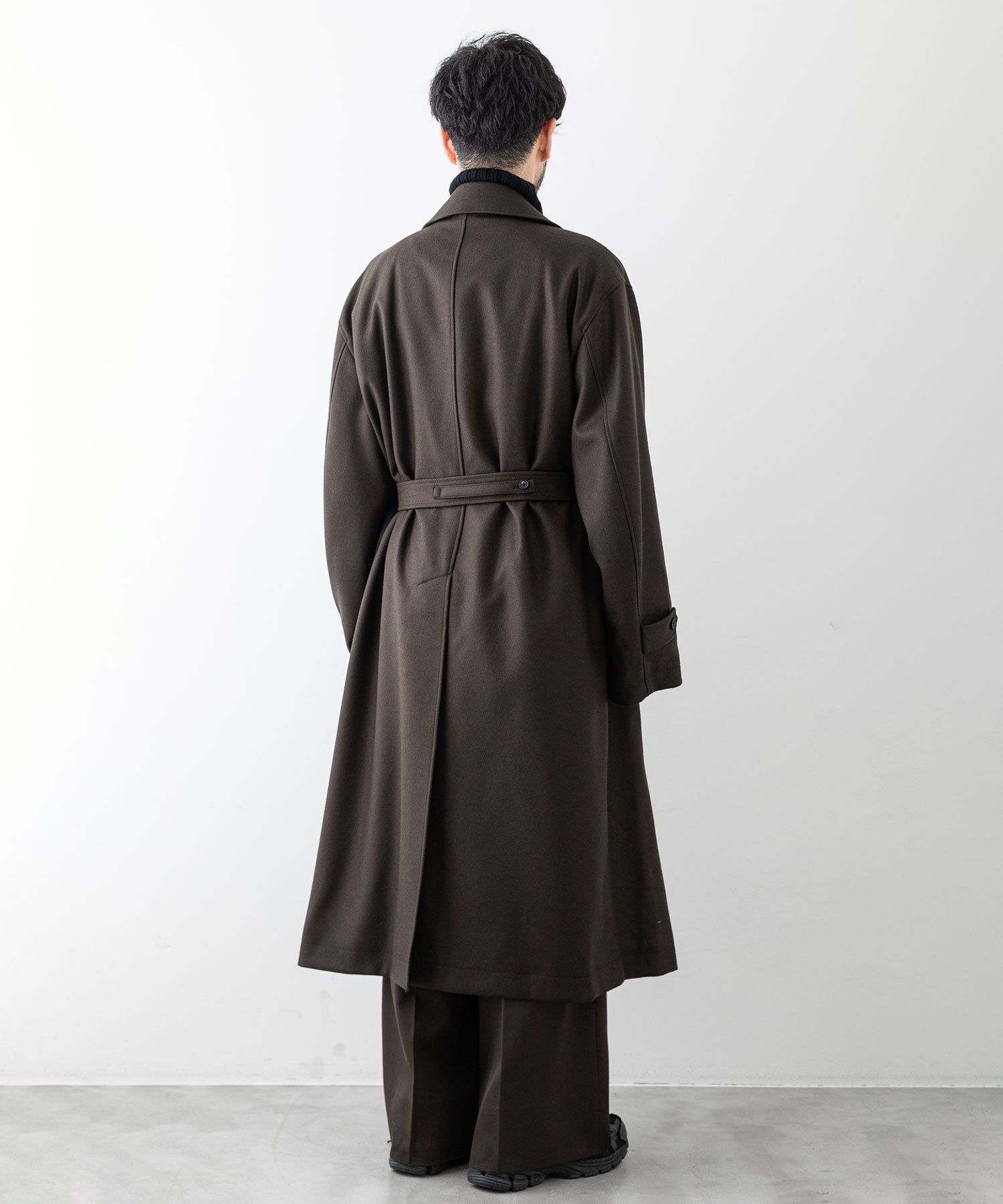 stein シュタイン 23aw DOUBLE LAPELED DOUBLE BREASTED COAT - MILITARY KHAKI × BLACK sessionセッション福岡セレクトショップ 公式通販サイト 