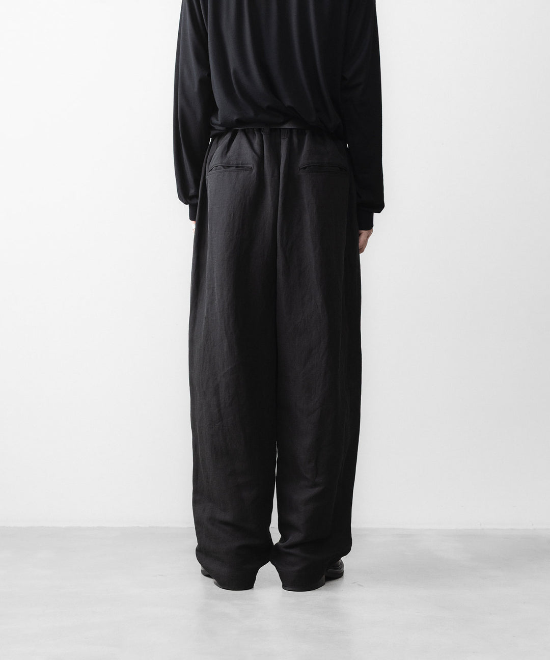 ssstein(シュタイン)のSILK LINEN TWILL WIDE EASY TROUSERS - BLACKの公式通販サイトsession福岡セレクトショップ