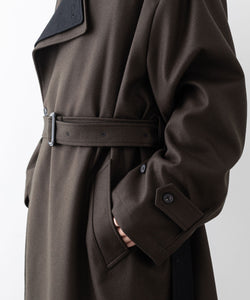 stein シュタイン 23aw DOUBLE LAPELED DOUBLE BREASTED COAT - MILITARY KHAKI × BLACK sessionセッション福岡セレクトショップ 公式通販サイト 