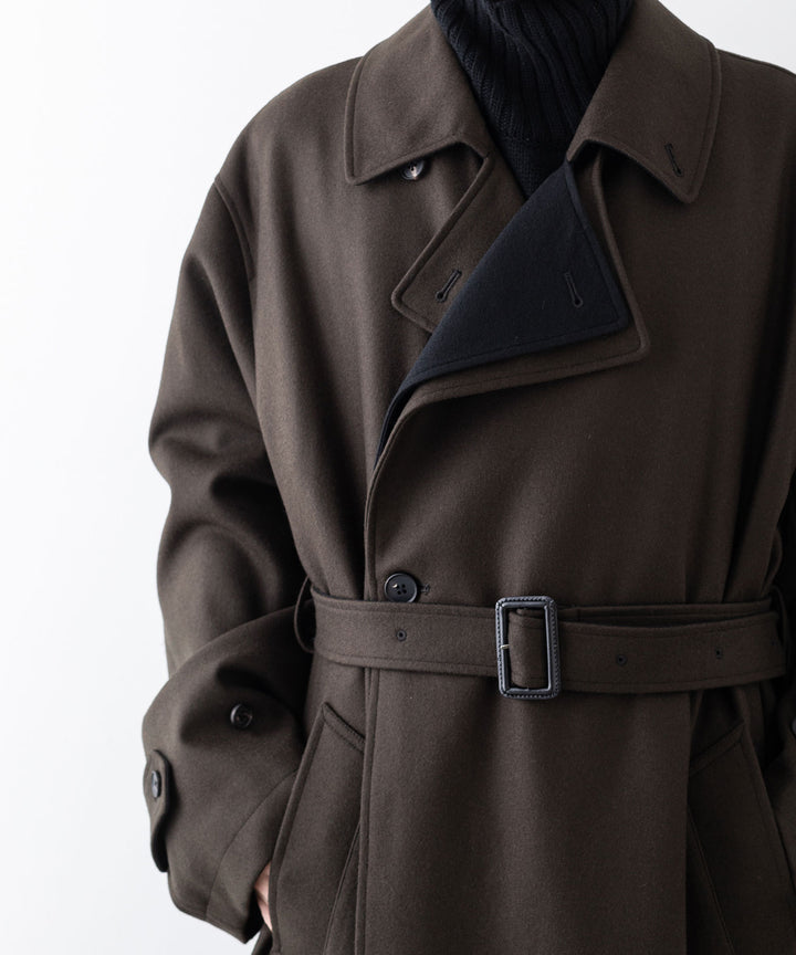 stein シュタイン 23aw DOUBLE LAPELED DOUBLE BREASTED COAT - MILITARY KHAKI × BLACK sessionセッション福岡セレクトショップ 公式通販サイト 