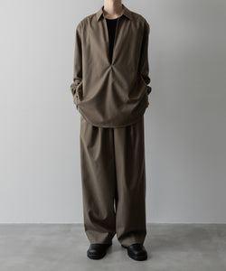 ssstein(シュタイン)の24AWコレクション OVERSIZED SKIPPER SHIRT (WOOL) - DARK BEIGE 公式通販サイトsession福岡セレクトショップ