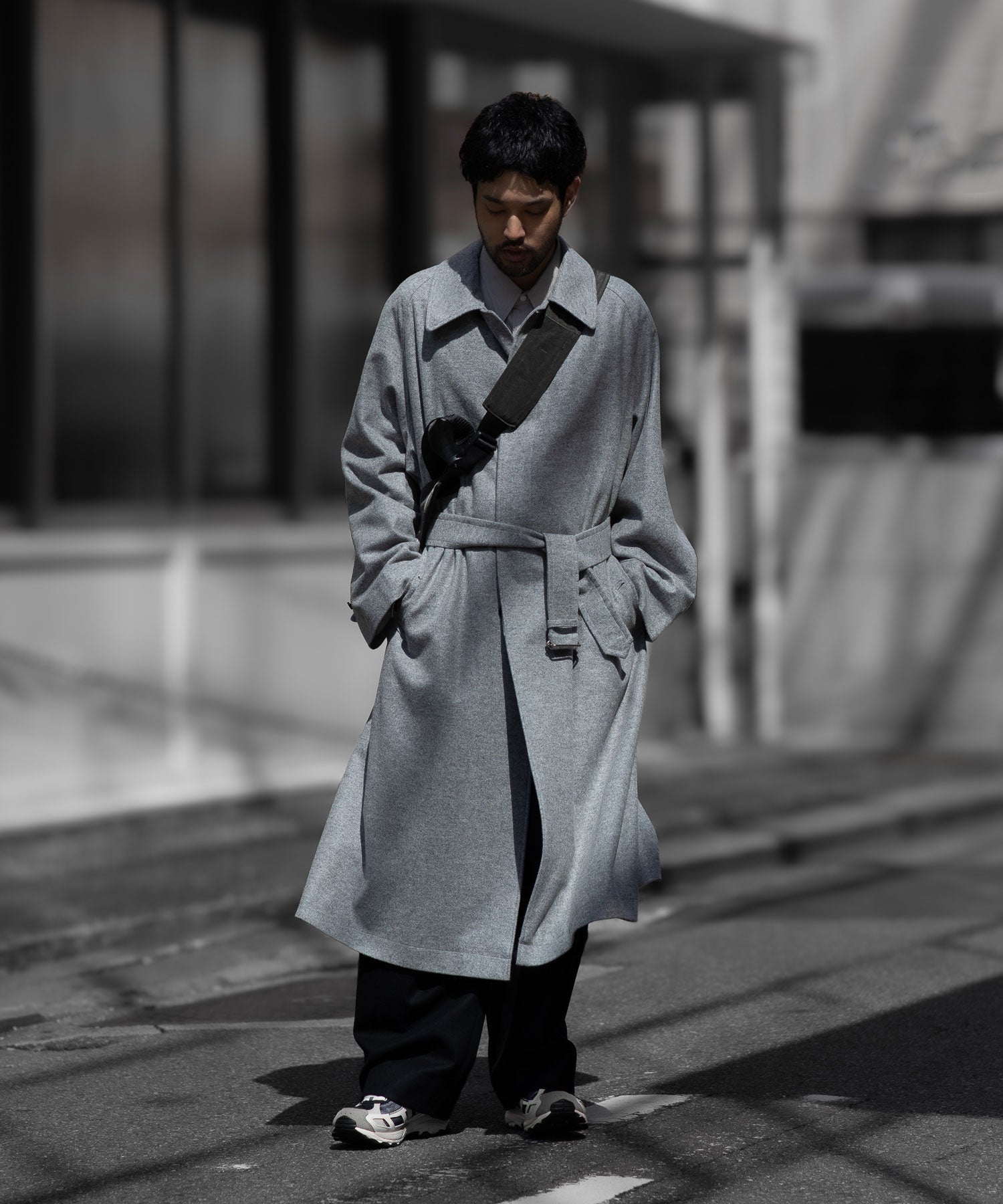 INTÉRIM(インテリム)のCASHMERE DRAP HYPER BIG BELTED OVER COATのGRAYの公式通販サイトsession福岡セレクトショップ