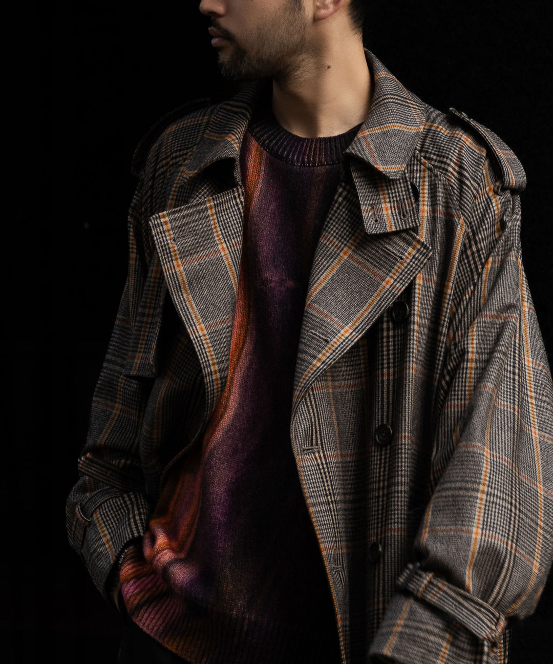 stein(シュタイン)の23AWコレクションOVERSIZED TRENCH COATのGLEN CHECK sessionセッション福岡セレクトショップ 公式通販サイト