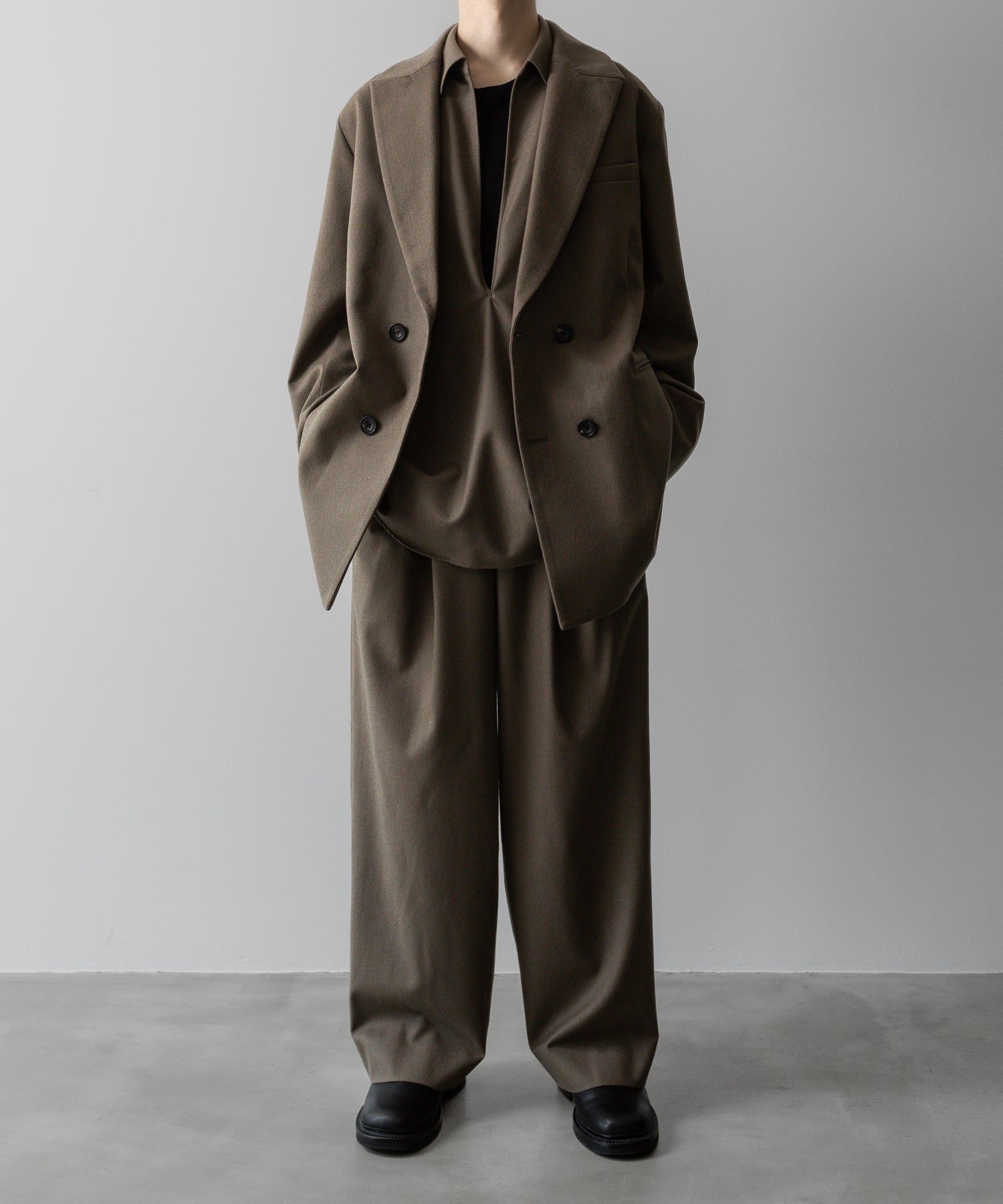 ssstein(シュタイン)の24AWコレクション OVERSIZED SKIPPER SHIRT (WOOL) - DARK BEIGE 公式通販サイトsession福岡セレクトショップ