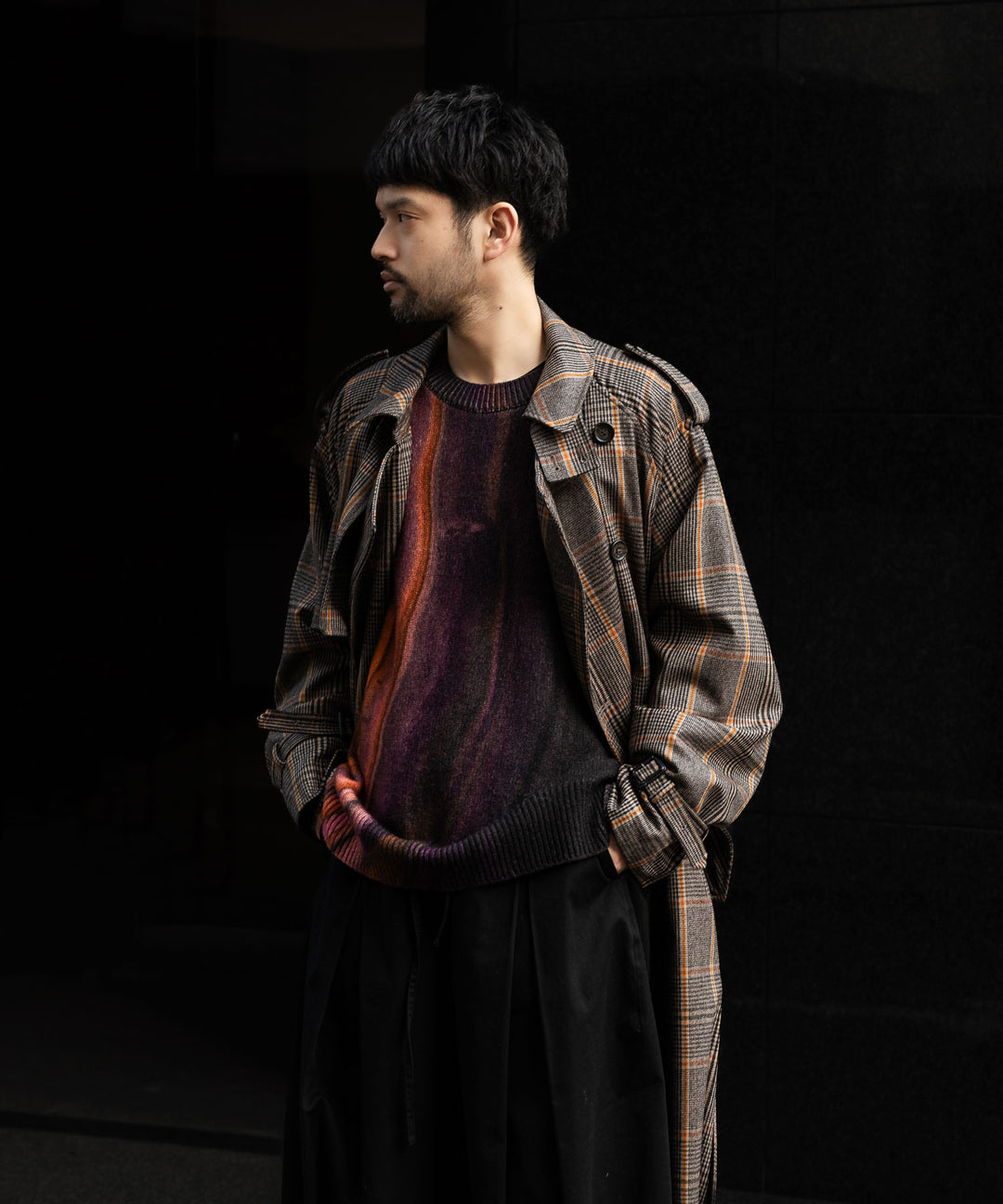 stein(シュタイン)の23AWコレクションEXTRA FINE LAMBS PRINTED KNIT LSのORANGE