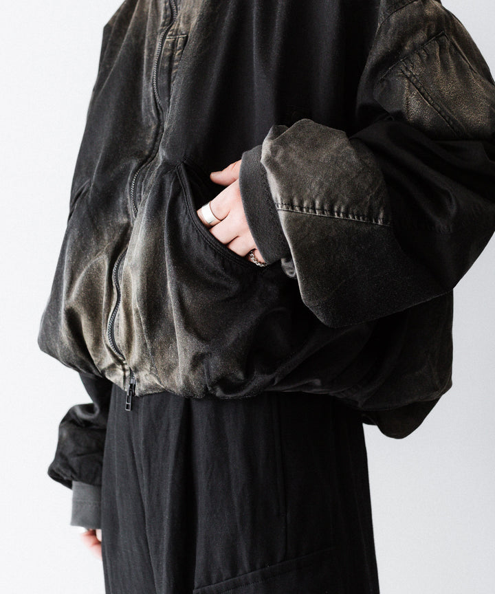 SUBLATIONS-サブレーションズのRUSTY SATIN BALLOON MA-1のBLACK公式通販サイトsession福岡セレクトショップ