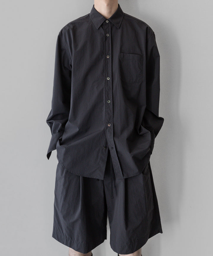ssstein stein(シュタイン)の24SSコレクションWINDPROOF NYLON WIDE EASY SHORT TROUSERSのDARK GREY KHAKI 公式通販サイトsession福岡セレクトショップ