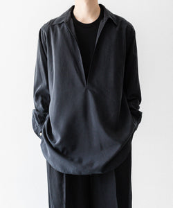 ssstein / シュタイン】SILK NYLON SKIPPER SHIRT - BLACK | 公式通販
