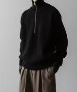 画像をギャラリービューアに読み込む, ssstein(シュタイン)の24AWコレクション OVERSIZED DRIVERS KNIT HALF ZIP PULLOVER - BLACK 公式通販サイトsession福岡セレクトショップ
