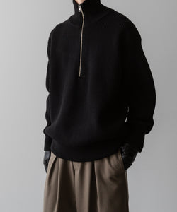 ssstein(シュタイン)の24AWコレクション OVERSIZED DRIVERS KNIT HALF ZIP PULLOVER - BLACK 公式通販サイトsession福岡セレクトショップ