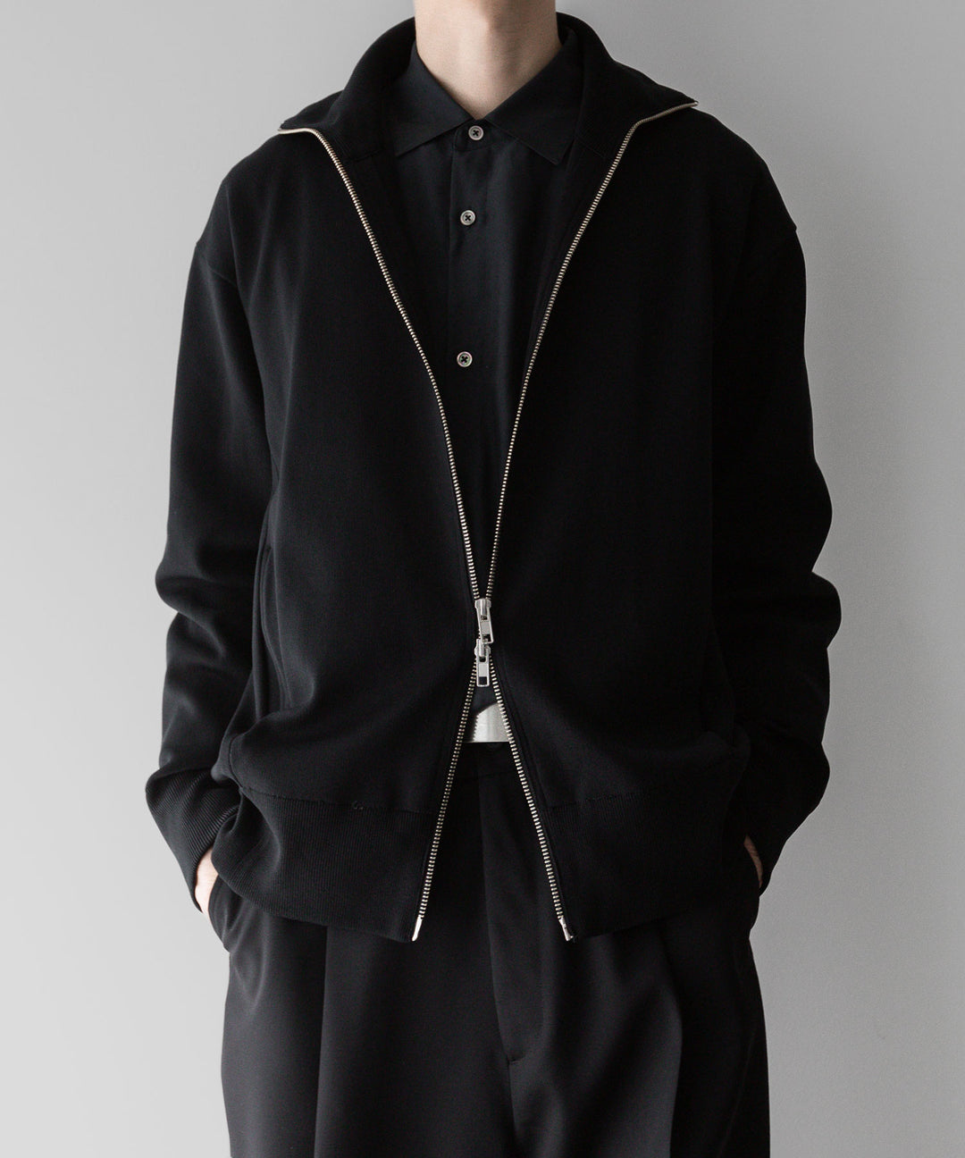 【stein】ssstein シュタインのCUPRO BICOLOR ZIP JACKETのBLACK × BLACK 公式通販サイトsession福岡セレクトショップ