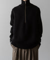 【ssstein】OVERSIZED DRIVERS KNIT HALF ZIP PULLOVER - BLACK