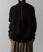 画像をギャラリービューアに読み込む, ssstein(シュタイン)の24AWコレクション OVERSIZED DRIVERS KNIT HALF ZIP PULLOVER - BLACK 公式通販サイトsession福岡セレクトショップ
