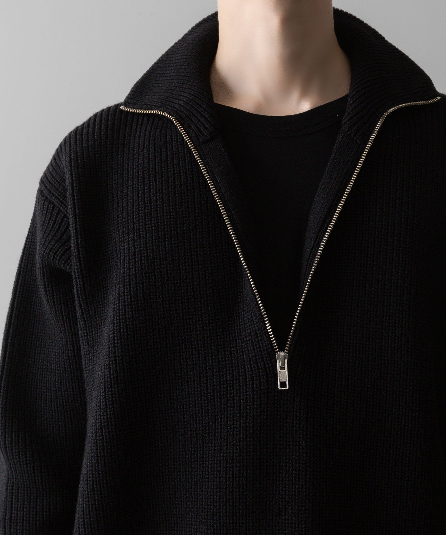 ssstein(シュタイン)の24AWコレクション OVERSIZED DRIVERS KNIT HALF ZIP PULLOVER - BLACK 公式通販サイトsession福岡セレクトショップ