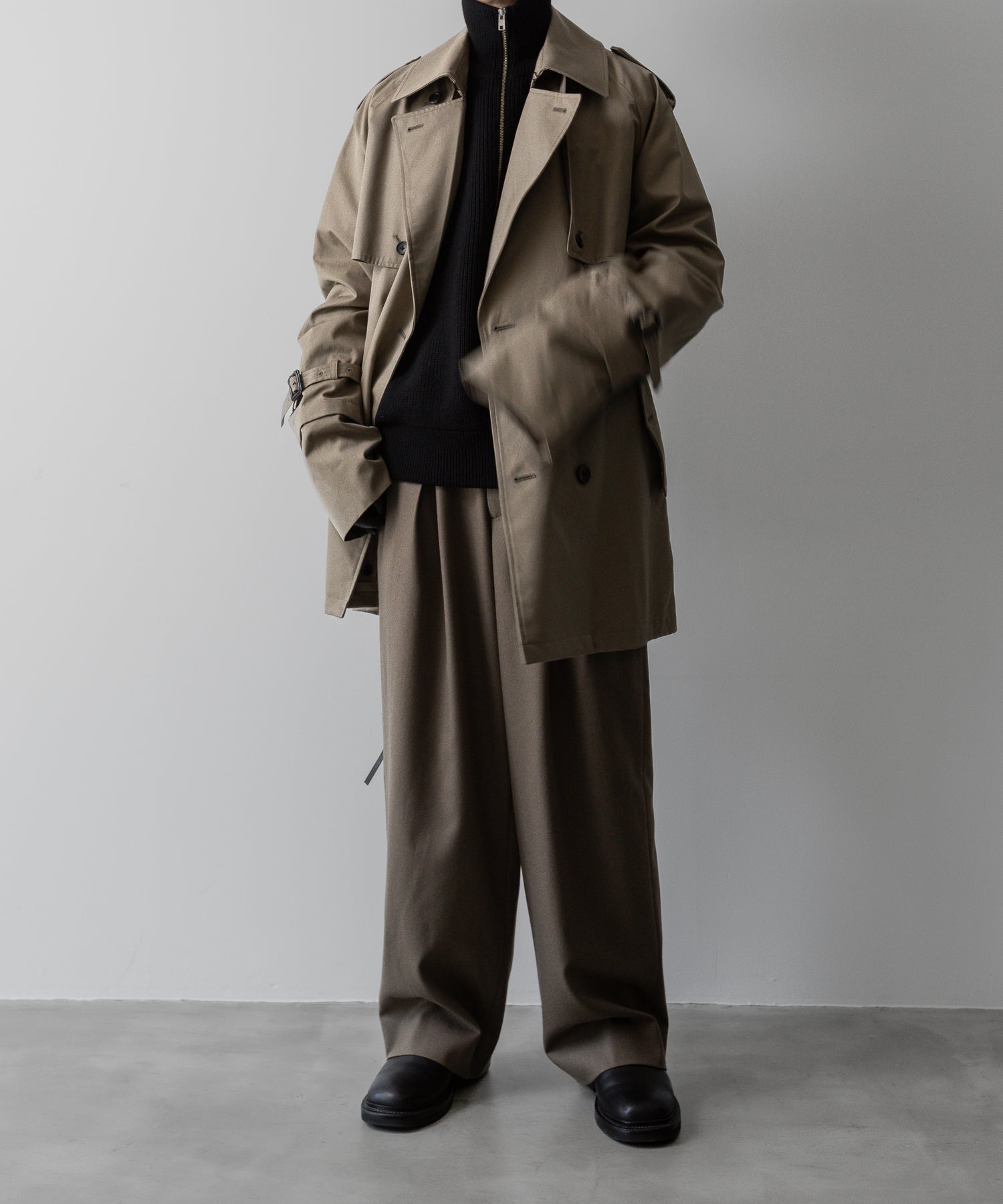 ssstein(シュタイン)の24AWコレクション EASY WIDE TROUSERS (2/72梳毛フラノ) - DARK BEIGE 公式通販サイトsession福岡セレクトショップ