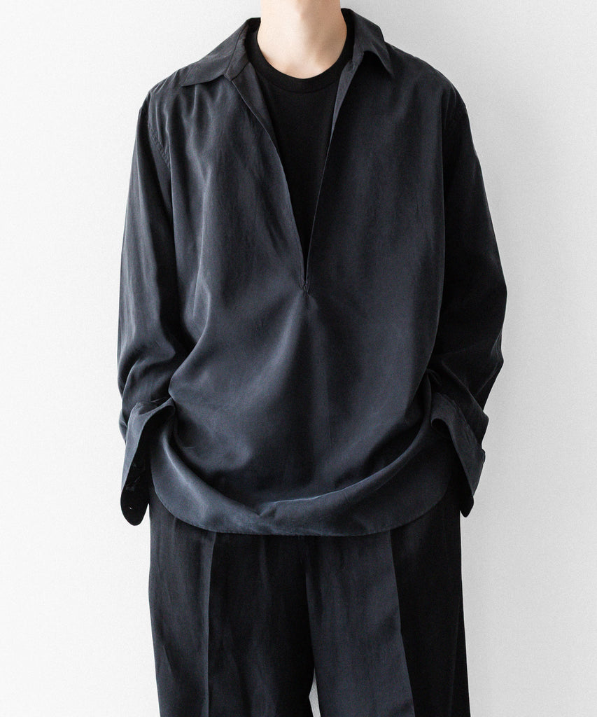 ssstein / シュタイン】SILK NYLON SKIPPER SHIRT - BLACK | 公式通販
