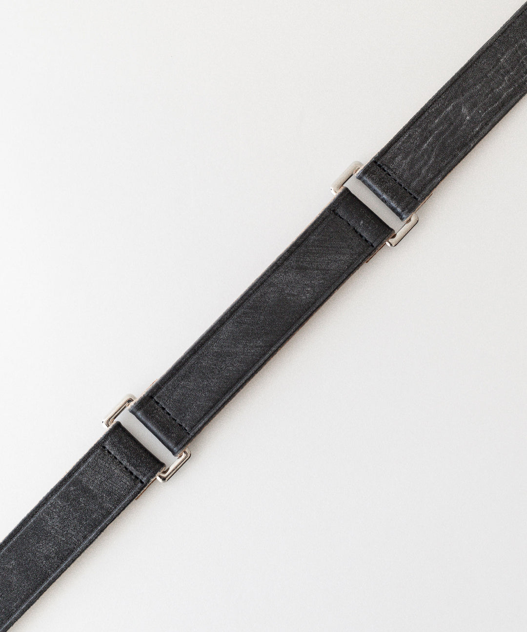 INTÉRIM - インテリムの30mm OAK BARK LEATHER DOUBLE SQUARE BELTのBLACK