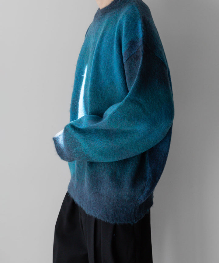 stein(シュタイン)の23AWコレクションOVERSIZED GRADATION MOHAIR LS のBLUE GREEN