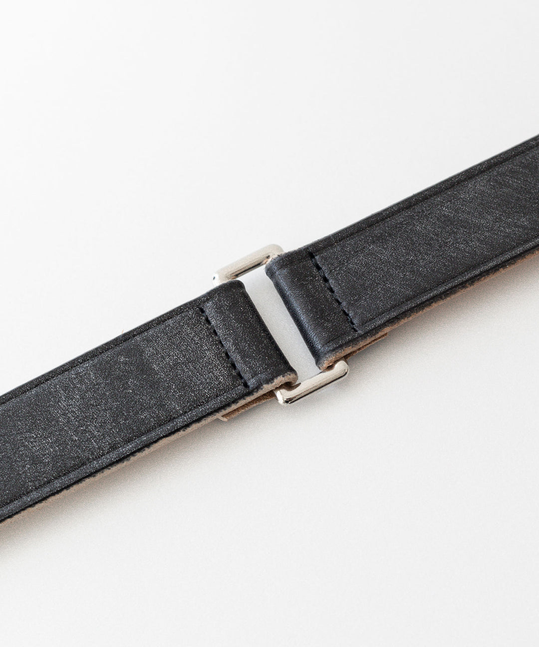 INTÉRIM - インテリムの30mm OAK BARK LEATHER DOUBLE SQUARE BELTのBLACK