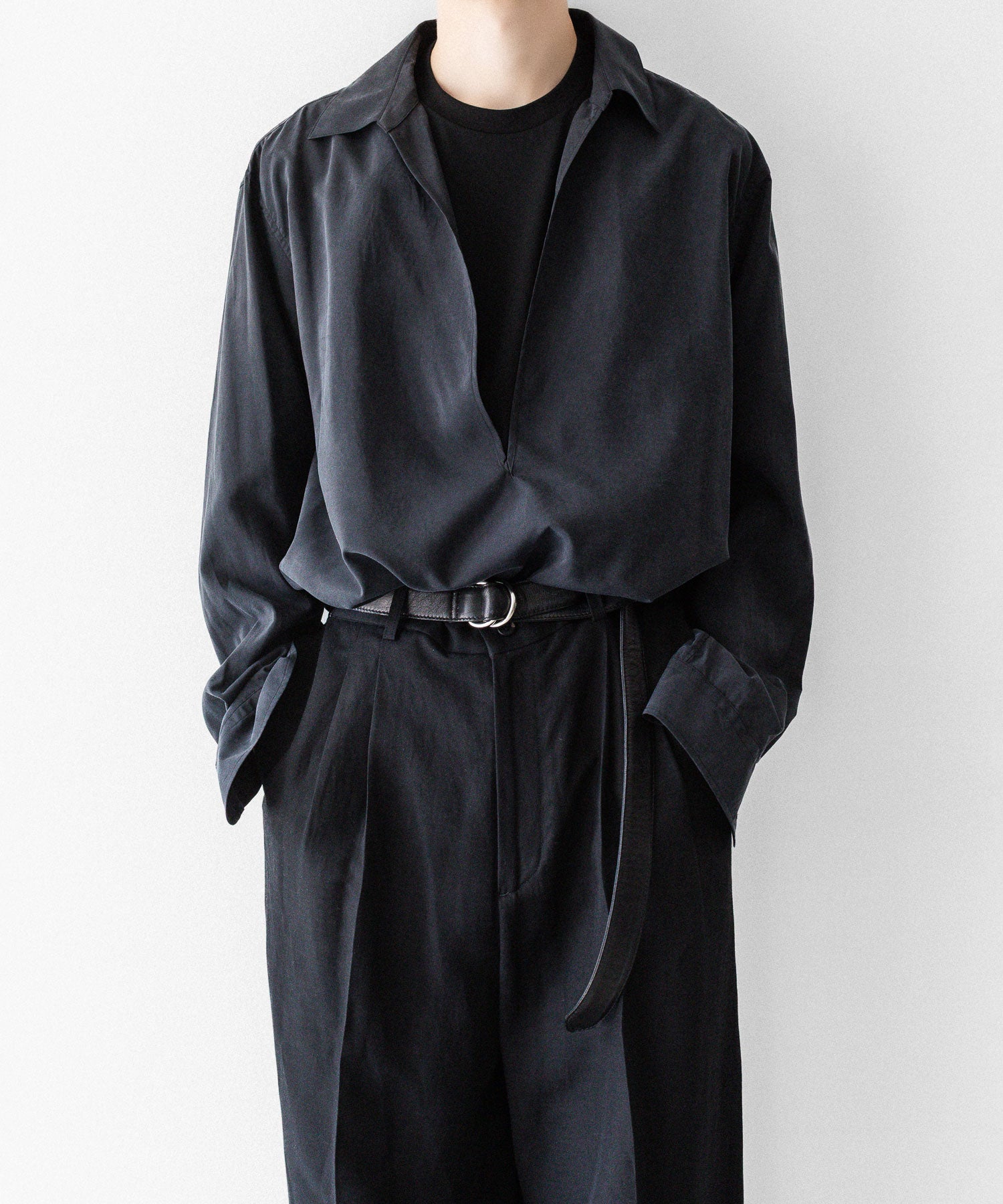 ssstein / シュタイン】SILK NYLON SKIPPER SHIRT - BLACK | 公式通販