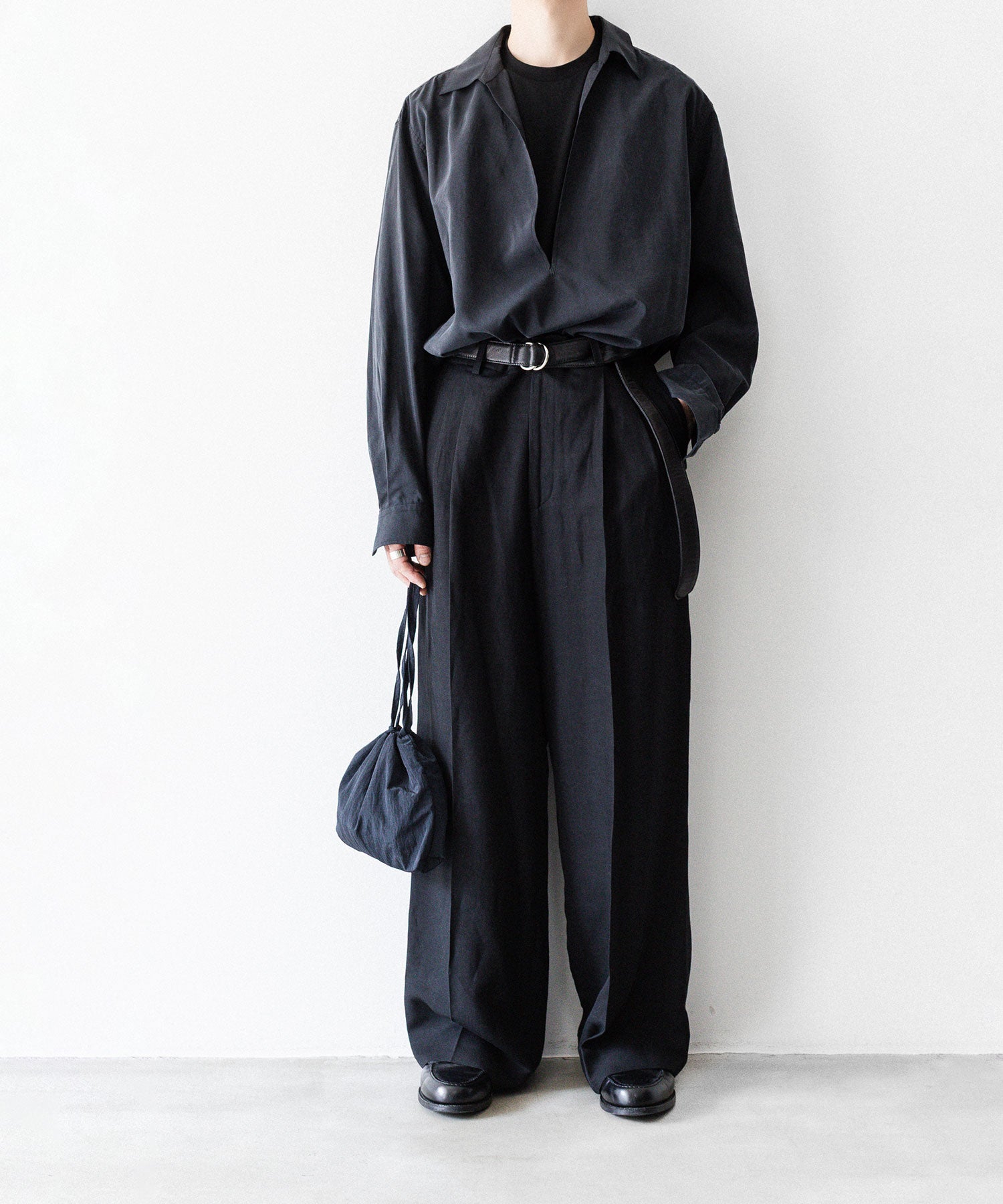 ssstein / シュタイン】SILK NYLON SKIPPER SHIRT - BLACK | 公式通販