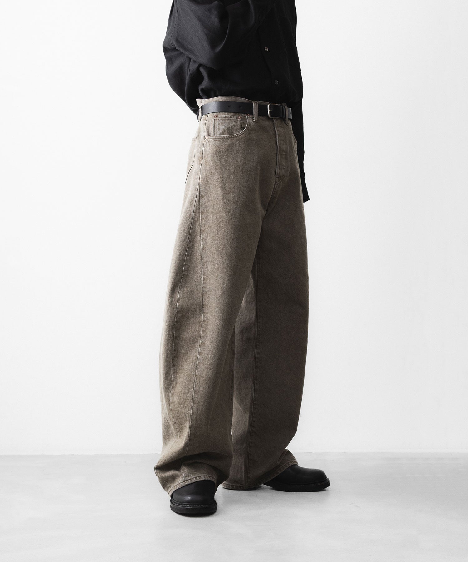 ssstein / シュタイン】DEFORMATION WIDE COLOR DENIM PANTS - KHAKI